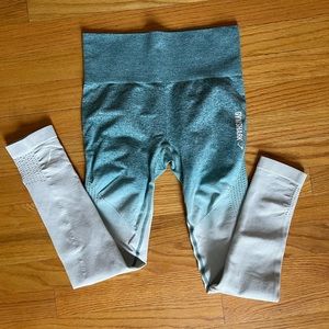 Gymshark XS Blue Ombré Seamless Workout Leggings